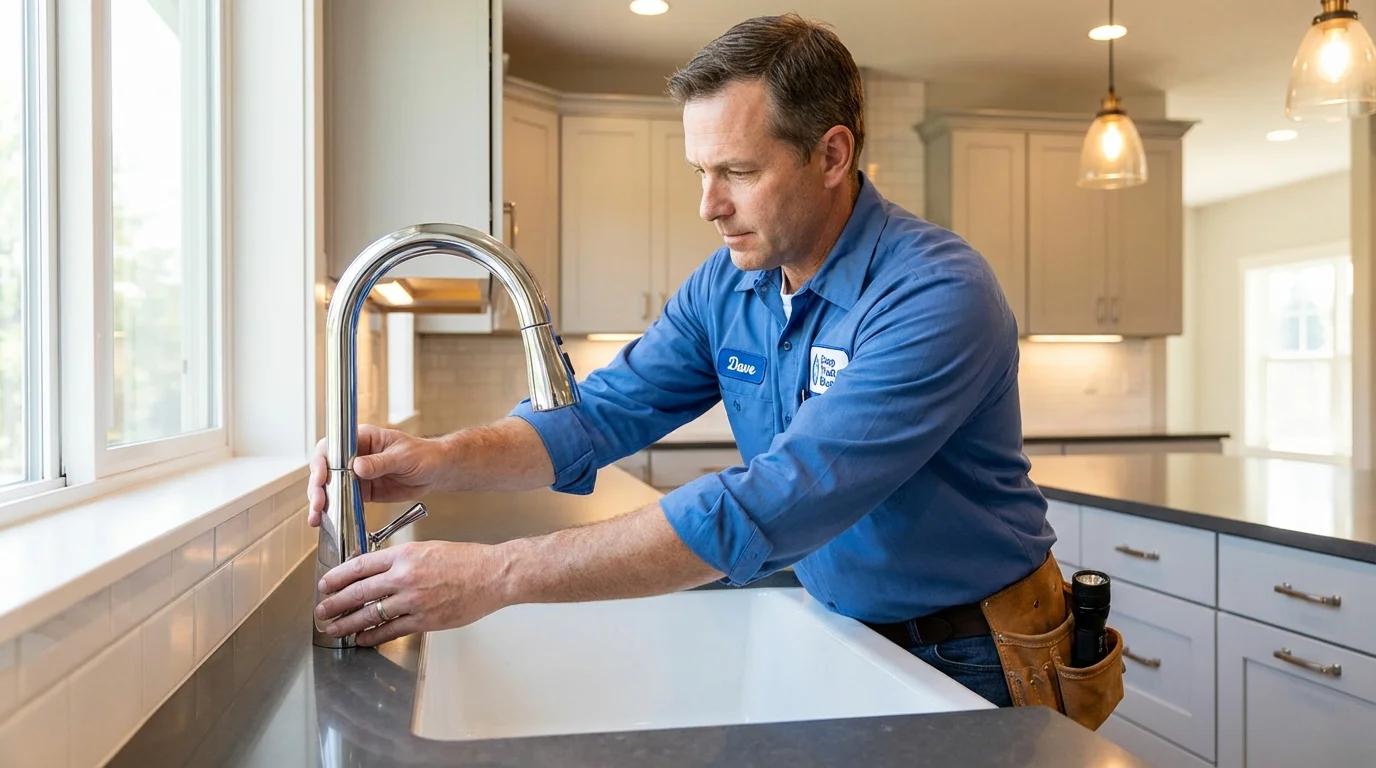 Kitchen faucet installation by Johns Plumbing LLC in Virginia Beach
