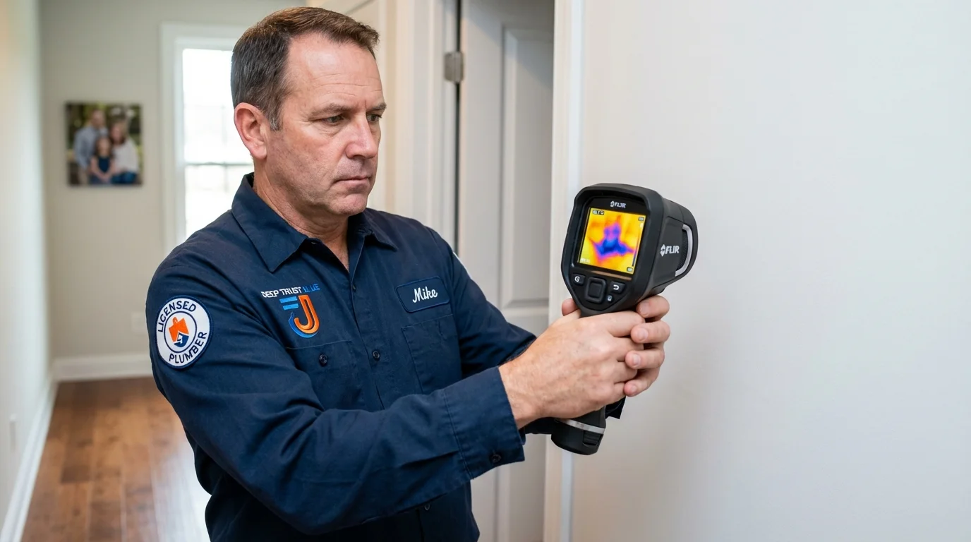Thermal imaging leak detection by Johns Plumbing LLC in Virginia Beach